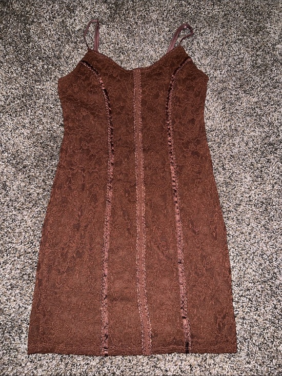 Forever 21 Dresses & Skirts - Forever 21 Brown Lace Bodycon Slip Dress